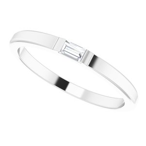 14K White 1/10 CT Diamond Stackable Ring Size 7 - BN & CO JEWELRY