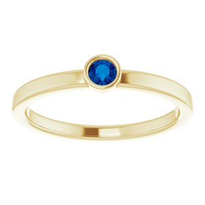 14K Yellow 3 mm Natural Blue Sapphire Ring - BN & CO JEWELRY