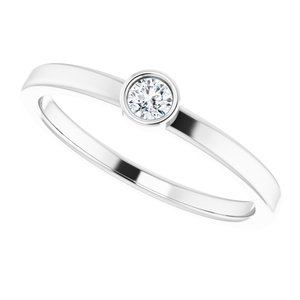 14K White 3 mm Natural Diamond Ring - BN & CO JEWELRY