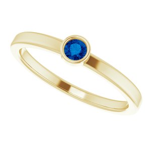 14K Yellow 3 mm Natural Blue Sapphire Ring - BN & CO JEWELRY