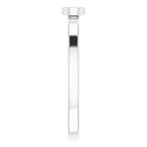 Rhodium-Plated Sterling Silver 3 mm Natural Blue Zircon Ring - BN & CO JEWELRY