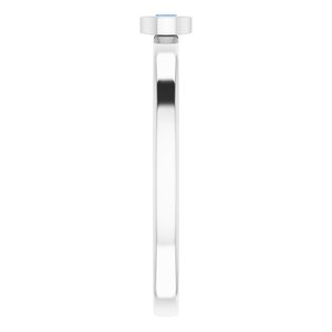 14K White 3 mm Lab-Grown Blue Sapphire Ring - BN & CO JEWELRY