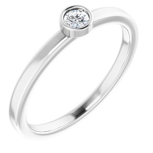 14K White 3 mm Natural Diamond Ring - BN & CO JEWELRY