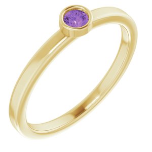 14K Yellow 3 mm Natural Amethyst Ring - BN & CO JEWELRY