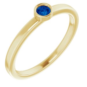 14K Yellow 3 mm Natural Blue Sapphire Ring - BN & CO JEWELRY