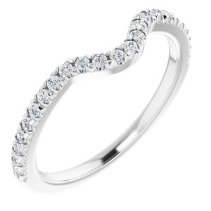 14K White 1/4 CTW Diamond French-Set Matching Band - BN & CO JEWELRY