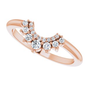 14K Rose 1/6 CTW Natural Diamond Contour Band - BN & CO JEWELRY
