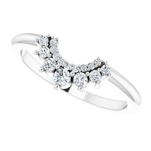 Platinum 1/6 CTW Natural Diamond Contour Band - BN & CO JEWELRY