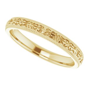 14K Yellow 3 mm Patterned Band Size 5.5 - BN & CO JEWELRY