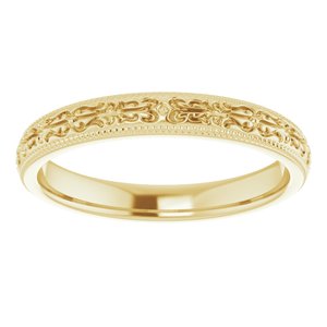 14K Yellow 3 mm Patterned Band Size 4 - BN & CO JEWELRY