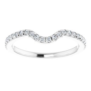 14K White 1/4 CTW Diamond French-Set Matching Band - BN & CO JEWELRY