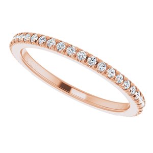 14K Rose 1/3 CTW Natural Diamond French-Set Anniversary Band - BN & CO JEWELRY
