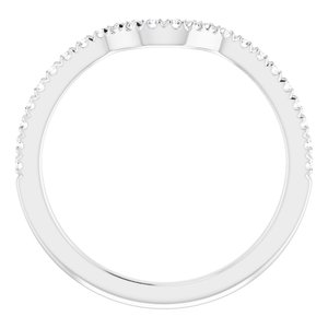 14K White 1/4 CTW Diamond French-Set Matching Band - BN & CO JEWELRY