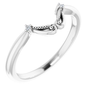 14K White .01 CTW Diamond Band for 7x5 mm Emerald Ring - BN & CO JEWELRY