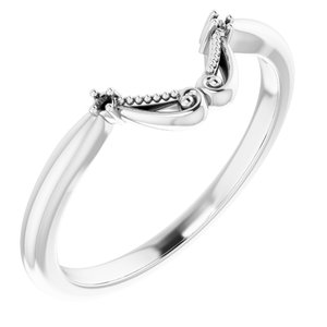 14K White .01 CTW Diamond Band for 7x5 mm Emerald Ring - BN & CO JEWELRY