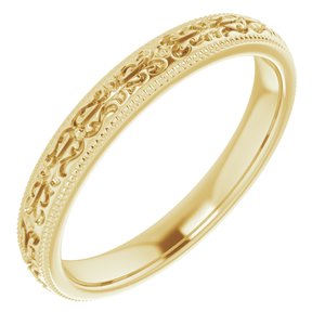 14K Yellow 3 mm Patterned Band Size 8 - BN & CO JEWELRY