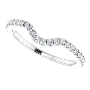 14K White 1/4 CTW Diamond French-Set Matching Band - BN & CO JEWELRY