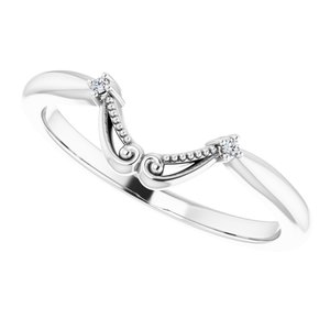 14K White .01 CTW Diamond Band for 7x5 mm Emerald Ring - BN & CO JEWELRY