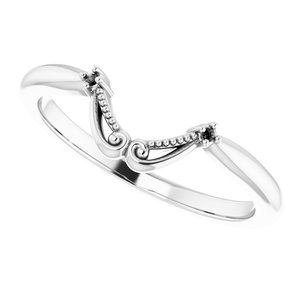 14K White .01 CTW Diamond Band for 7x5 mm Emerald Ring - BN & CO JEWELRY