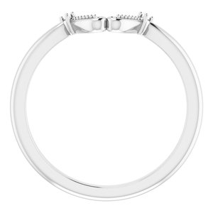 14K White .01 CTW Diamond Band for 7x5 mm Emerald Ring - BN & CO JEWELRY