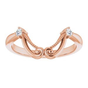 14K Rose .06 CTW Diamond Band for 12x8 mm Pear Ring - BN & CO JEWELRY