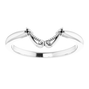 14K White .01 CTW Diamond Band for 7x5 mm Emerald Ring - BN & CO JEWELRY