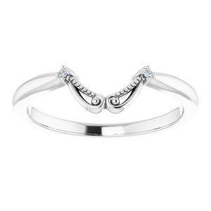 14K White .01 CTW Diamond Band for 7x5 mm Emerald Ring - BN & CO JEWELRY