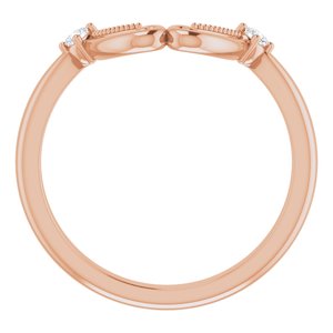 14K Rose .06 CTW Diamond Band for 12x8 mm Pear Ring - BN & CO JEWELRY