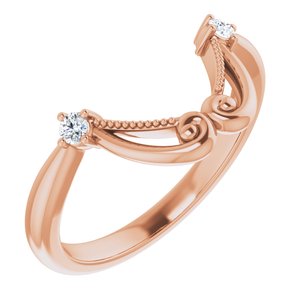 14K Rose .06 CTW Diamond Band for 12x8 mm Pear Ring - BN & CO JEWELRY