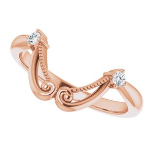 14K Rose .06 CTW Diamond Band for 12x8 mm Pear Ring - BN & CO JEWELRY