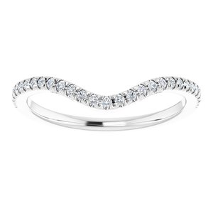 14K White 1/10 CTW Diamond French-Set Matching Band - BN & CO JEWELRY