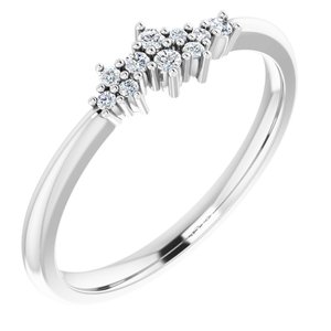 14K White .08 CTW Diamond Stackable Cluster Ring - BN & CO JEWELRY