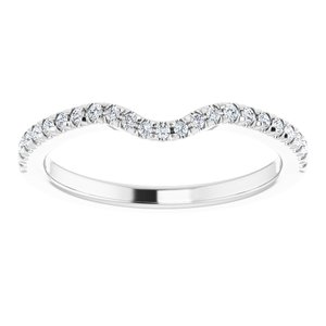 14K White 1/5 CTW Diamond French-Set Matching Band - BN & CO JEWELRY