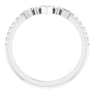 Platinum 1/6 CTW Natural Diamond Heart Contour Band - BN & CO JEWELRY