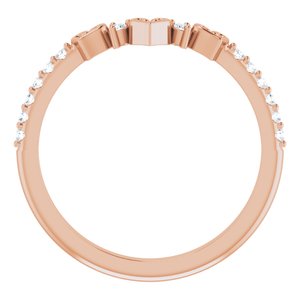 14K Rose 1/6 CTW Natural Diamond Heart Contour Band - BN & CO JEWELRY