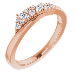 14K Rose 1/5 CTW Diamond Scattered Ring - BN & CO JEWELRY