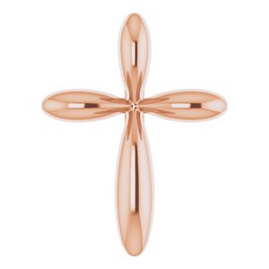 14K Rose 10x7.72 mm Cross Pendant - BN & CO JEWELRY