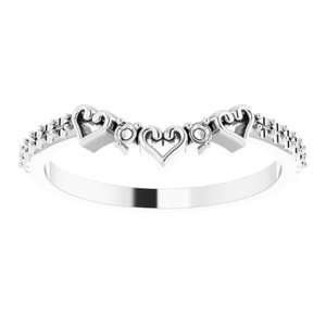 Platinum 1/6 CTW Natural Diamond Heart Contour Band - BN & CO JEWELRY