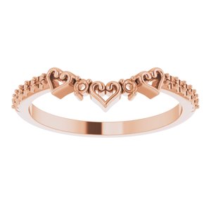 14K Rose 1/6 CTW Natural Diamond Heart Contour Band - BN & CO JEWELRY