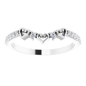 Platinum 1/6 CTW Natural Diamond Heart Contour Band - BN & CO JEWELRY
