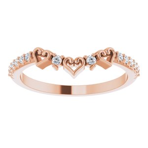 14K Rose 1/6 CTW Natural Diamond Heart Contour Band - BN & CO JEWELRY