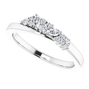 14K White 1/5 CTW Diamond Scattered Ring - BN & CO JEWELRY