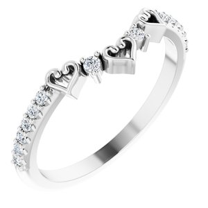 Platinum 1/6 CTW Natural Diamond Heart Contour Band - BN & CO JEWELRY