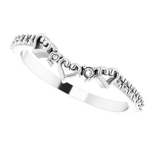 Platinum 1/6 CTW Natural Diamond Heart Contour Band - BN & CO JEWELRY