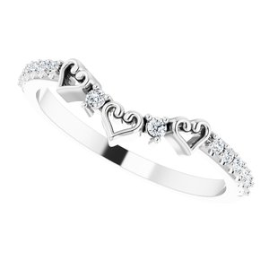 Platinum 1/6 CTW Natural Diamond Heart Contour Band - BN & CO JEWELRY
