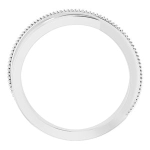 14K White Beaded Criss-Cross Ring - BN & CO JEWELRY