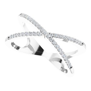 Platinum 1/6 CTW Natural Diamond Criss-Cross Ring - BN & CO JEWELRY
