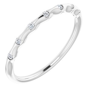 14K White .06 CTW Diamond Stackable Ring - BN & CO JEWELRY