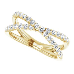 14K Yellow 1/2 CTW Lab-Grown Diamond Criss-Cross Ring - BN & CO JEWELRY