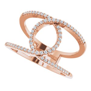14K Rose 1/5 CTW Natural Diamond Interlocking Loop Ring - BN & CO JEWELRY